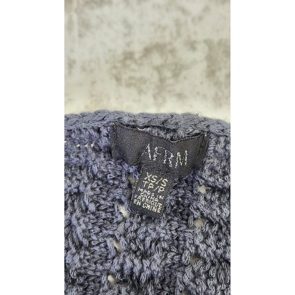 AFRM Shrug Sweater Womens XS/S Gray Fringe Open Knit Bolero Chunky Cardigan Boho - Picture 3 of 4